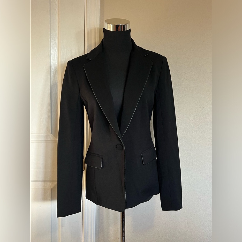 Bailey 44 Black Blazer with Subtle Stitching